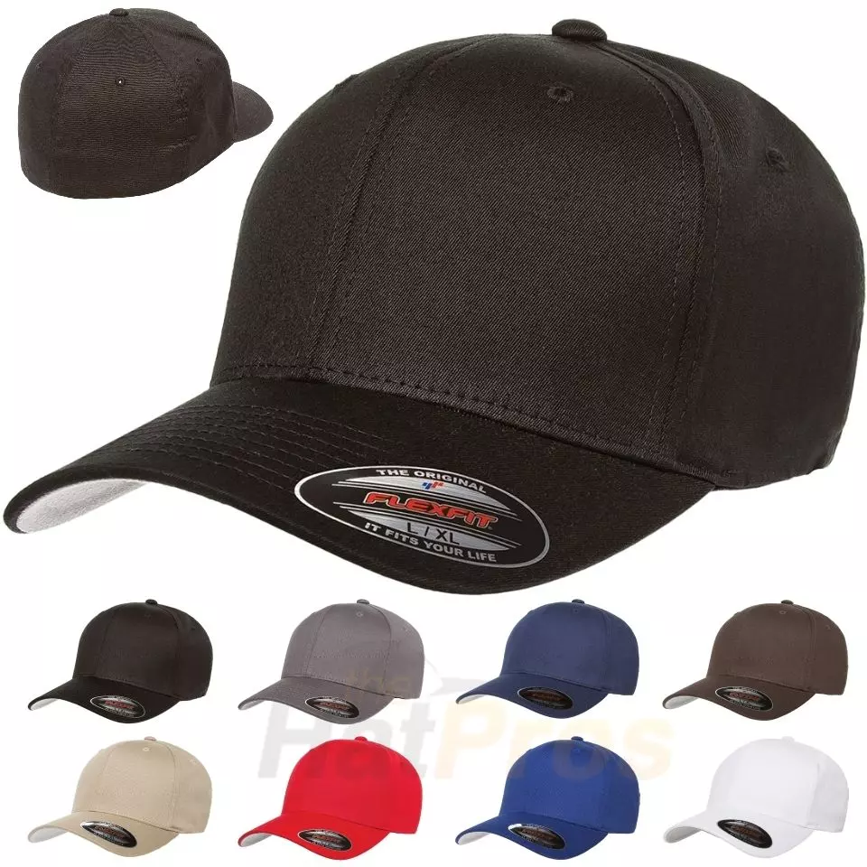 A bunch of FLEX FIT Baseball Caps with a department patch